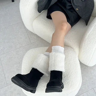 Honey Foldable All-in-one Fur-lined Winter Long Boots Middle Boots (5.5CM)