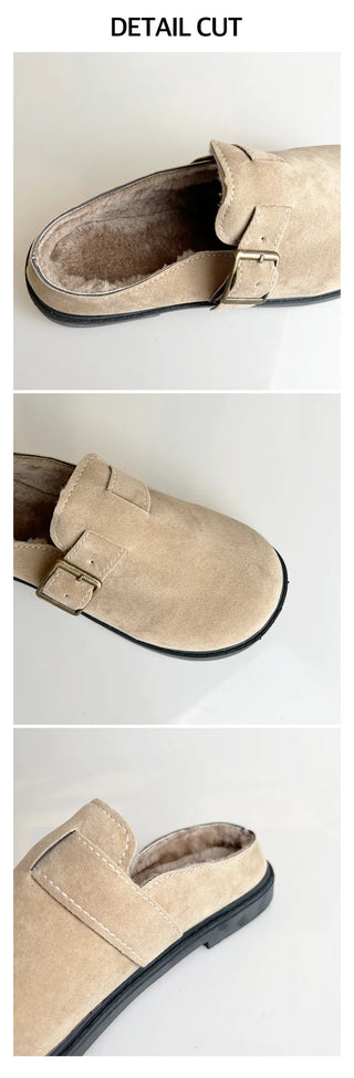 Viner Round Fur Slippers Bloafer Mule (1.5cm)