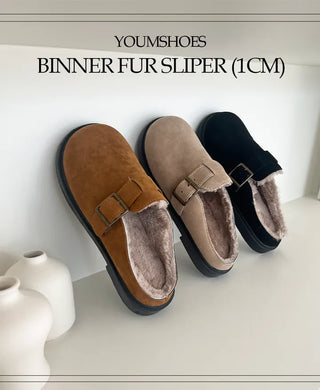 Viner Round Fur Slippers Bloafer Mule (1.5cm)