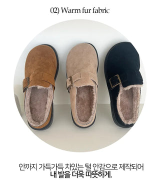 Viner Round Fur Slippers Bloafer Mule (1.5cm)