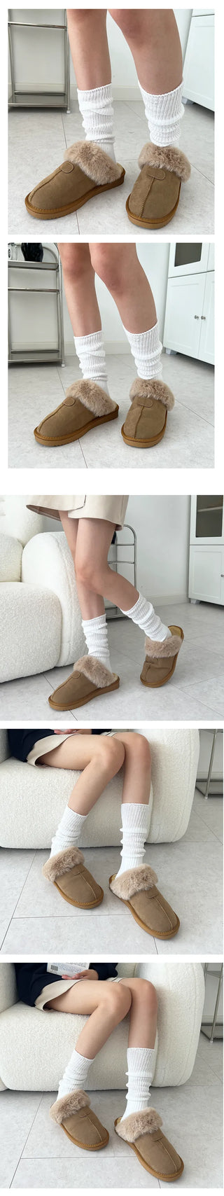 Anna non-slip height-increasing UGG fur slippers, fur slippers, UGG boots, UGG slippers (2cm)