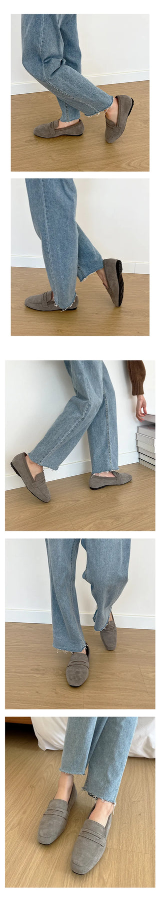 Archline Plain Hallux Valgus Driving Suede Penny Loafers (1cm)