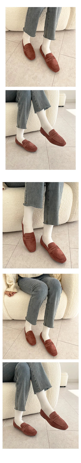 Archline Plain Hallux Valgus Driving Suede Penny Loafers (1cm)