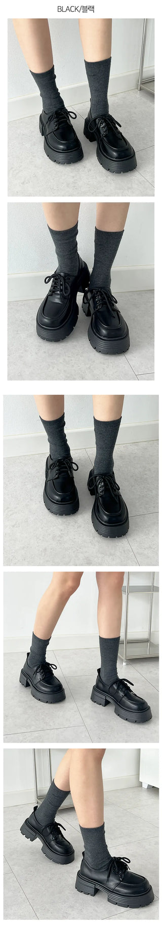 Bendos Anti-slip Oxford High-heeled Loafers (6cm)