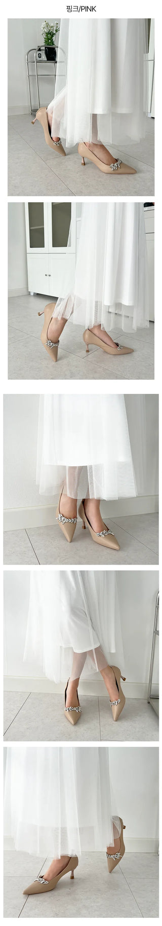 Somi The Glory Park Yeon-jin cubic mid-heel wedding guest look shoes (6cm)