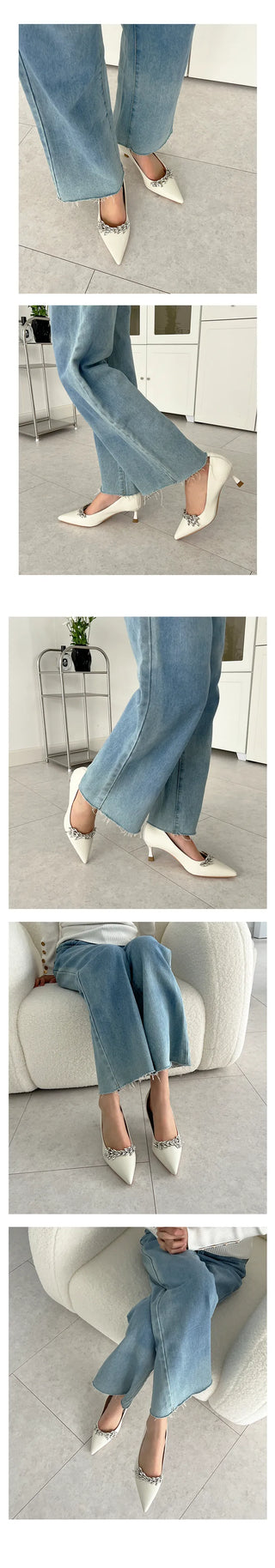 Somi The Glory Park Yeon-jin cubic mid-heel wedding guest look shoes (6cm)