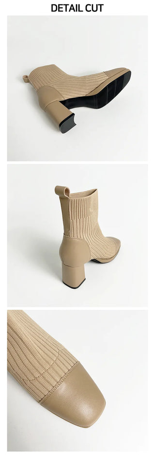 Gaboshi Irene Knitspan Fall Ankle Boots (7CM)