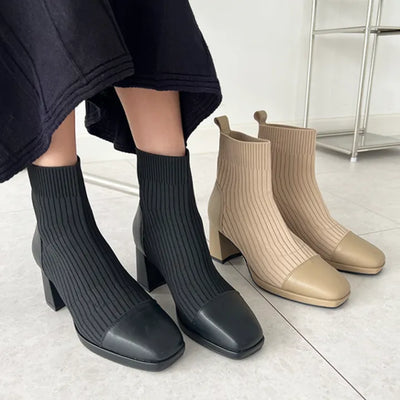 Gaboshi Irene Knitspan Fall Ankle Boots (7CM)