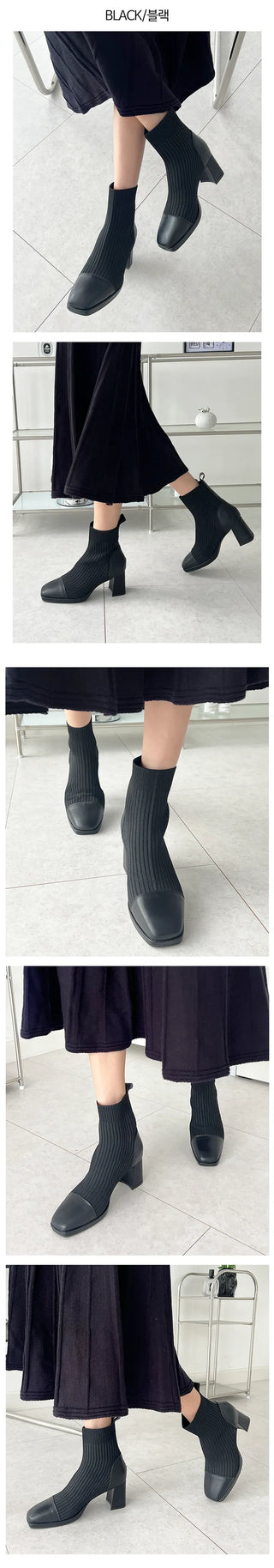 Gaboshi Irene Knitspan Fall Ankle Boots (7CM)