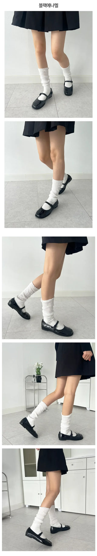 Summi Round Shape Mary Jane Buckle Loafer Flat (1CM)