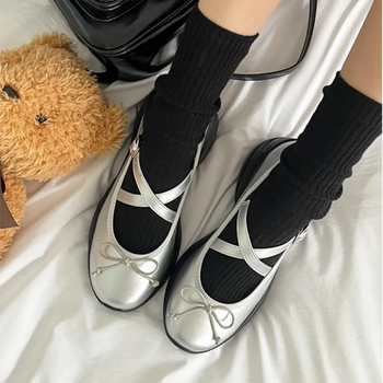 Niki Balletcore Chunky Ribbon Block Heel Banding Mary Jane Loafers (5cm)