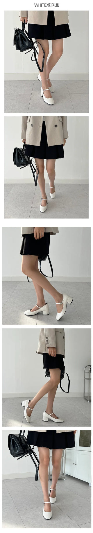 Purple Mary Jane Square Heel Pumps (5CM)