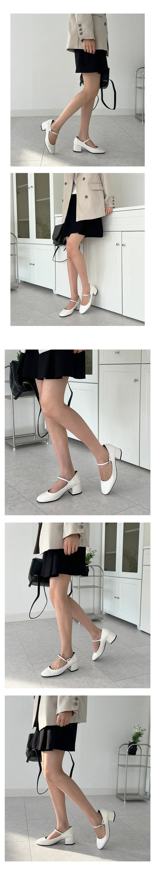 Purple Mary Jane Square Heel Pumps (5CM)