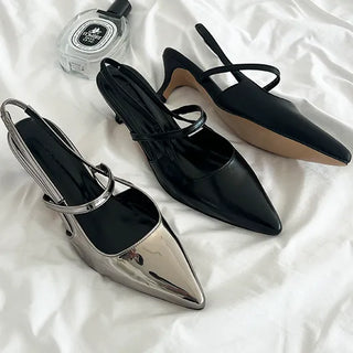 Plot latex cushion slingback heel (6/3cm)