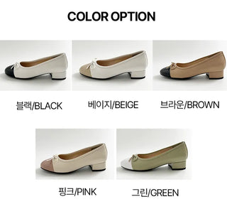 Maya Ribbon Enamel Combination Color Block Loafers (3/1CM)