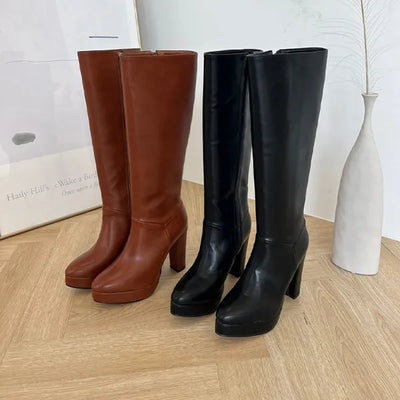 Carven Gaboshi high-heeled boots, knee-high boots