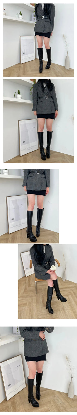 Carven Gaboshi high-heeled boots, knee-high boots