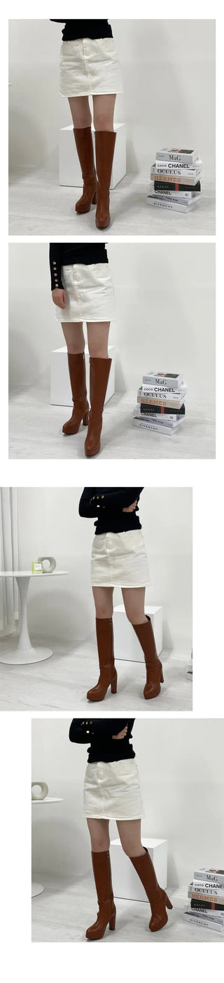 Carven Gaboshi high-heeled boots, knee-high boots