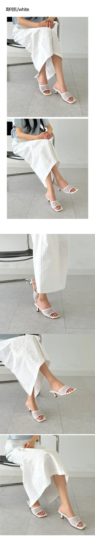 UM Marine Square See-Through Mesh Mule Bloafers (6cm)