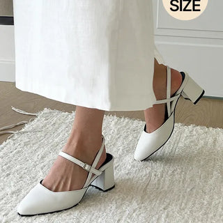 UM Big Size Stiletto Slingback Mid-Heel Sandals (7cm)