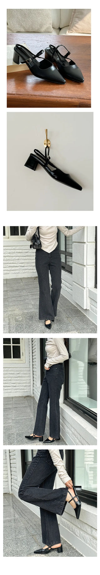 Big size release UM Andry stiletto slingback comfortable fall heel pumps (6cm)