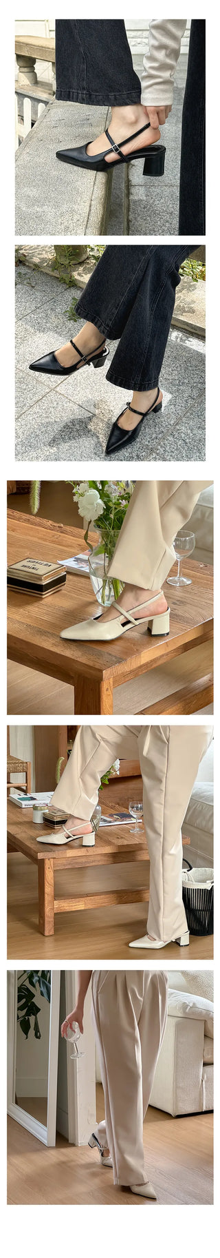 Big size release UM Andry stiletto slingback comfortable fall heel pumps (6cm)