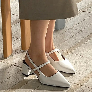 Big size release UM Andry stiletto slingback comfortable fall heel pumps (6cm)