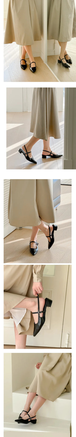 Big size release UM Andry stiletto slingback comfortable fall heel pumps (6cm)