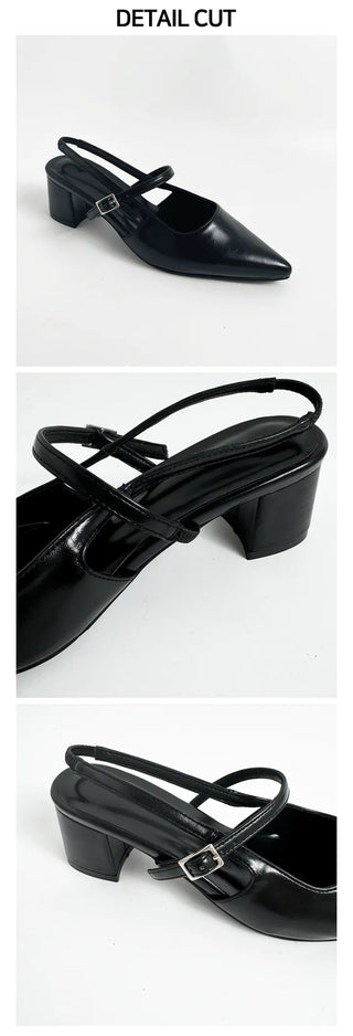 Big size release UM Andry stiletto slingback comfortable fall heel pumps (6cm)