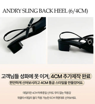 Big size release UM Andry stiletto slingback comfortable fall heel pumps (6cm)