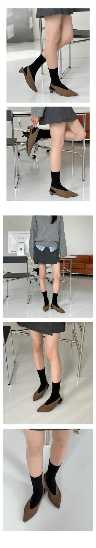 UM Suede Winter Fall Slingback Bloafer (4CM)