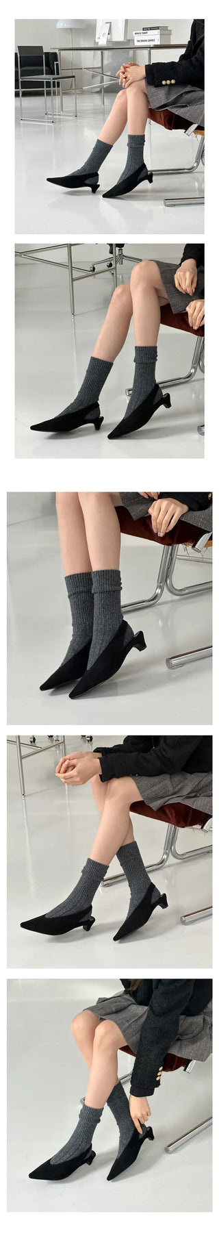 UM Suede Winter Fall Slingback Bloafer (4CM)