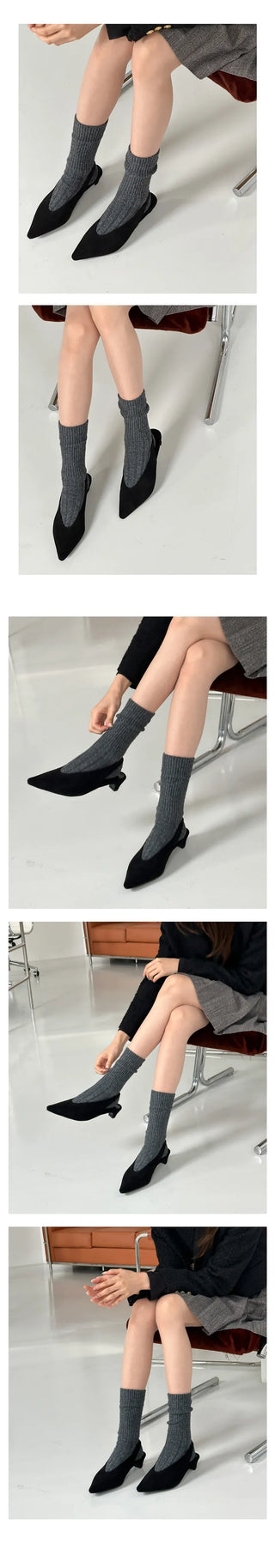 UM Suede Winter Fall Slingback Bloafer (4CM)