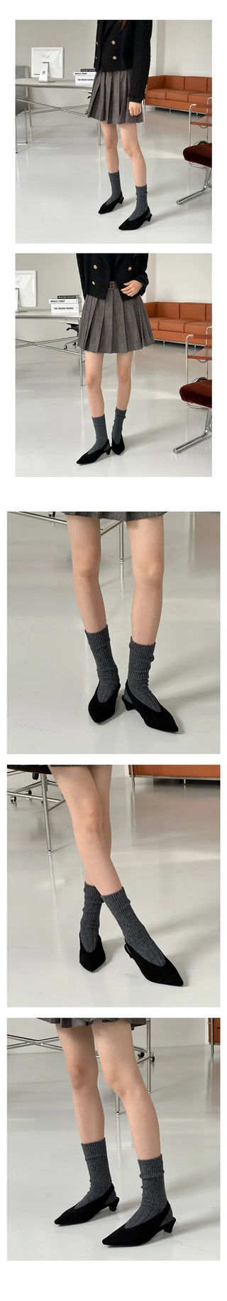 UM Suede Winter Fall Slingback Bloafer (4CM)