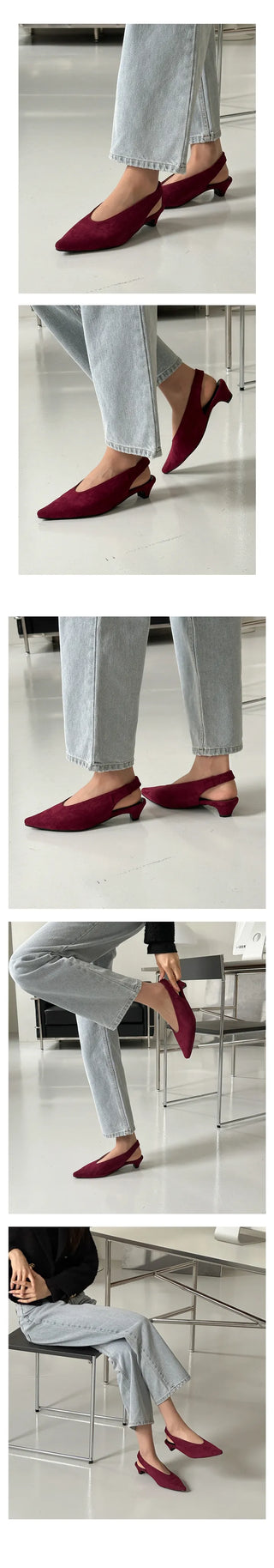 UM Suede Winter Fall Slingback Bloafer (4CM)