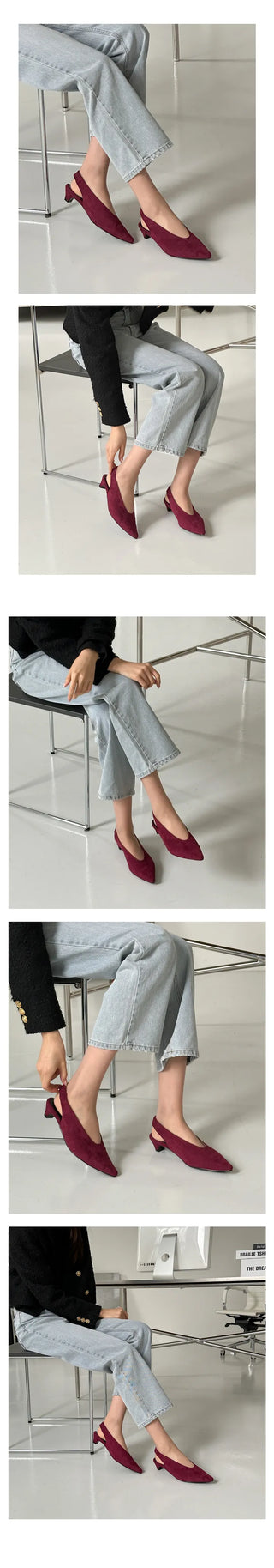 UM Suede Winter Fall Slingback Bloafer (4CM)