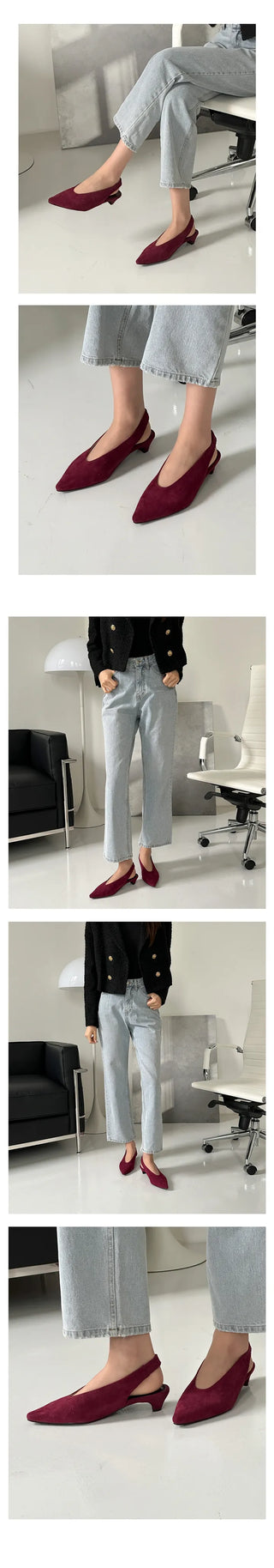 UM Suede Winter Fall Slingback Bloafer (4CM)