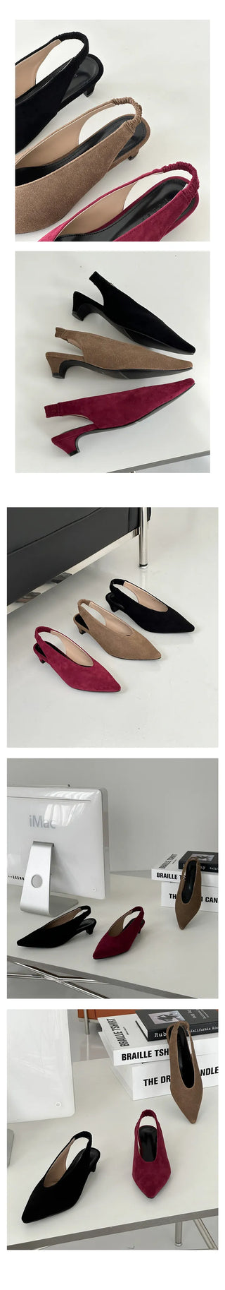 UM Suede Winter Fall Slingback Bloafer (4CM)
