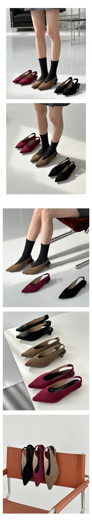 UM Suede Winter Fall Slingback Bloafer (4CM)