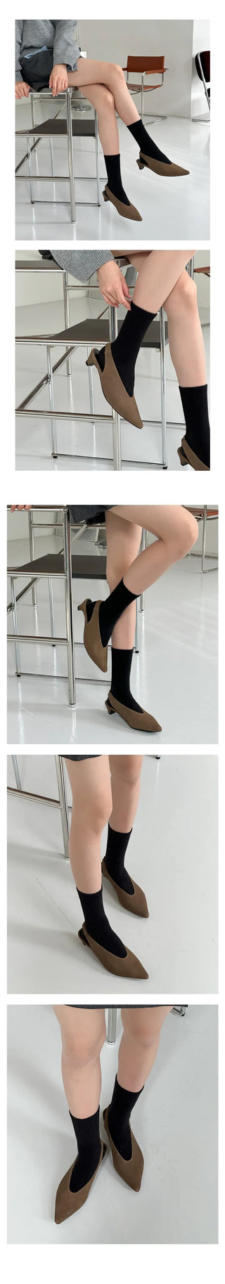 UM Suede Winter Fall Slingback Bloafer (4CM)