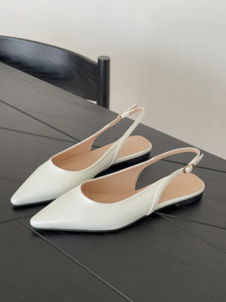 Anne Ang stiletto wide-toe enamel flat (1cm)