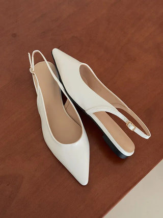 Anne Ang stiletto wide-toe enamel flat (1cm)