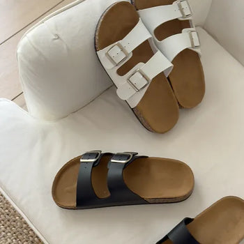 Lian Round Birken Slippers Two-Buckle Vacation Sandals Slippers (2cm)