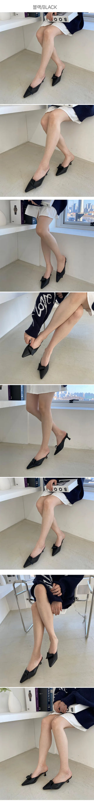 Doris Twisted Mule Bloafer Mid-Heel Heel Slipper Loafer Shoes