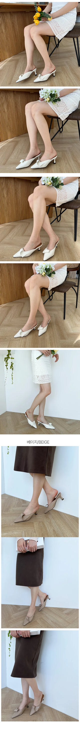 Doris Twisted Mule Bloafer Mid-Heel Heel Slipper Loafer Shoes