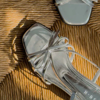 Gemma Ribbon Strap Square Heel Sandals (4cm)