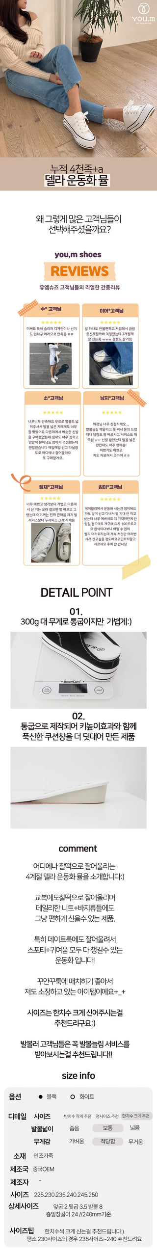 Della Simple Block Heel Sneakers Mule Slippers (3.5cm)