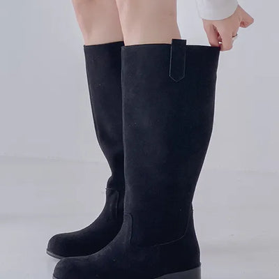 Wide-Fit Suede Boots (3.5cm)