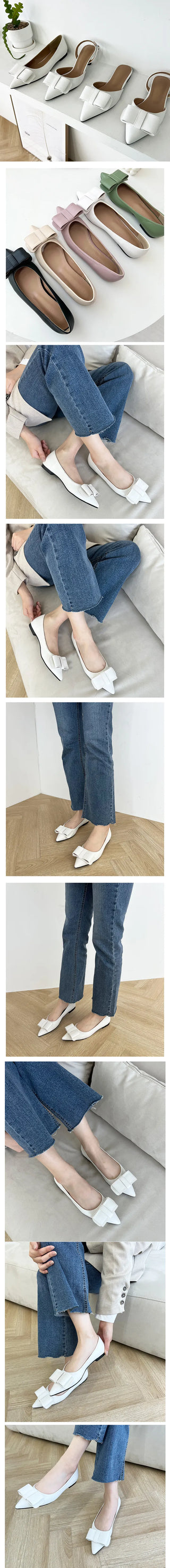 Ribbon mule, loafer, slipper, slingback flat, loafer, slingback heel, mid-heel shoe