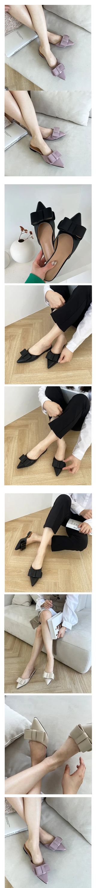 Ribbon mule, loafer, slipper, slingback flat, loafer, slingback heel, mid-heel shoe